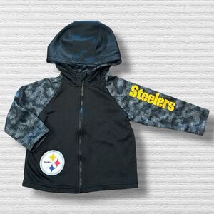 NFL Team Apparel Pittsburgh Steelers Hoodie Toddler 18M Black Zip Up Jacket